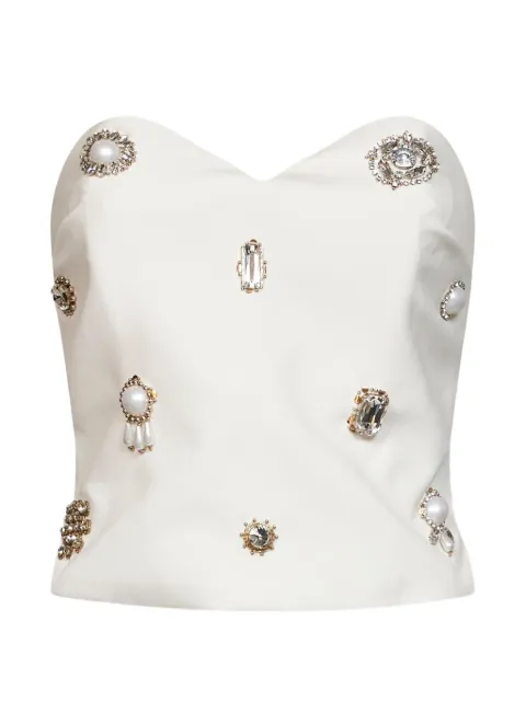 Alina crystal-embellished sweetheart top