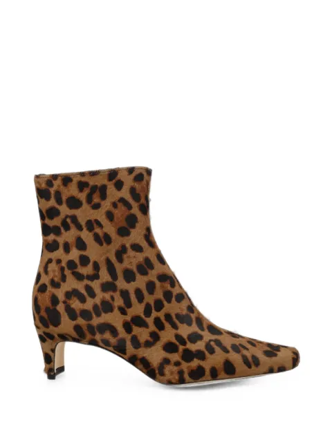 STAUD leopard-print calf-hair ankle boots
