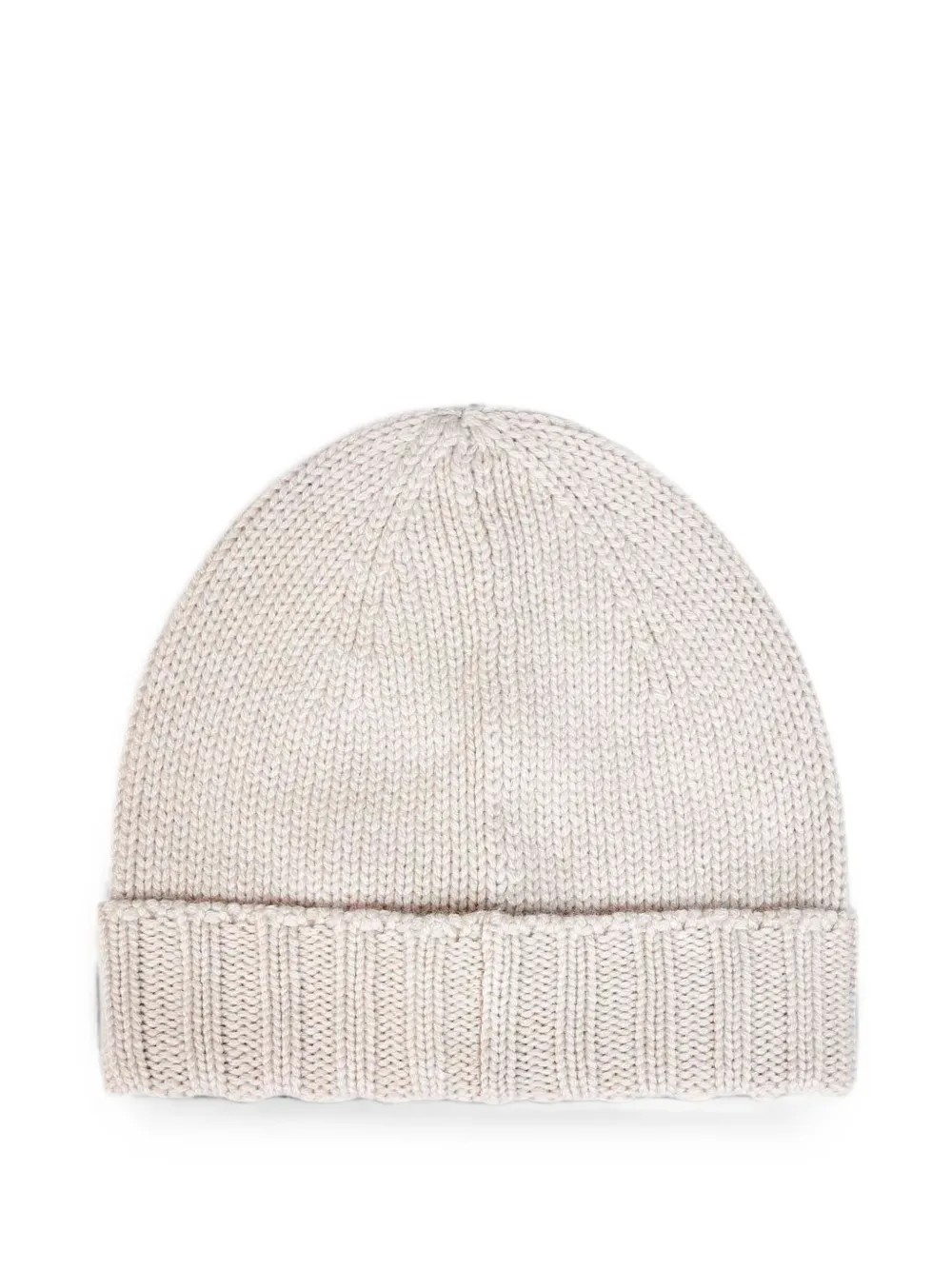 D4.0 Geribbelde omgeslagen wollen muts Beige