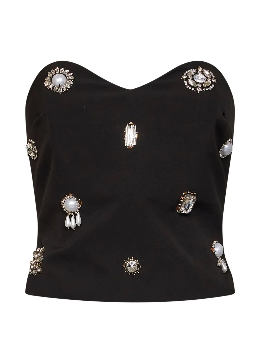 Alina crystal-embellished strapless top - Nero