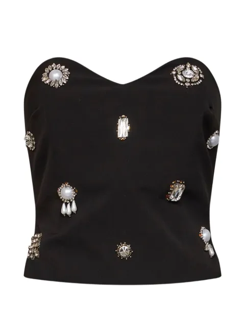 Alina crystal-embellished strapless top