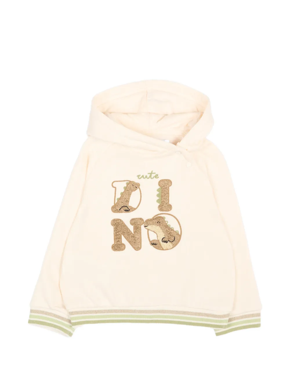 Mayoral embroidered striped-trim hoodie - Toni neutri