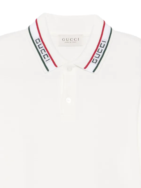Gucci Kids ロングスリーブ ポロシャツ | ホワイト | FARFETCH JP