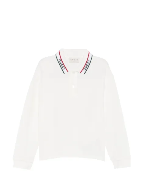 Gucci Kids logo-collar long-sleeve polo shirt