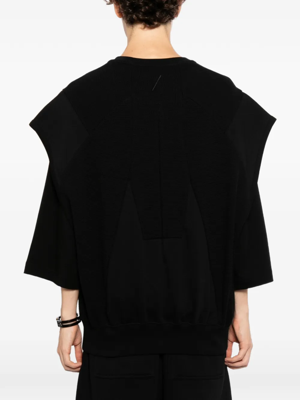 Thom Krom Mouwloze sweater met vlakken Zwart
