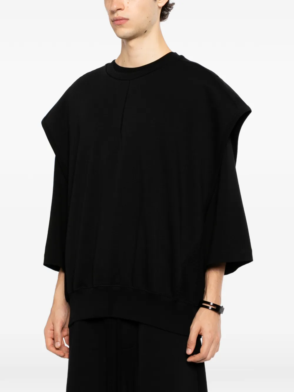 Thom Krom Mouwloze sweater met vlakken Zwart