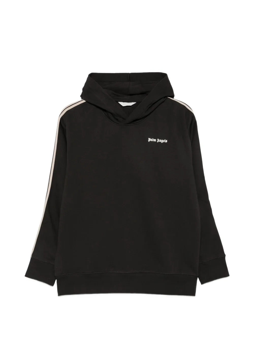 Palm Angels Kids logo-print side-stripe hoodie - Nero