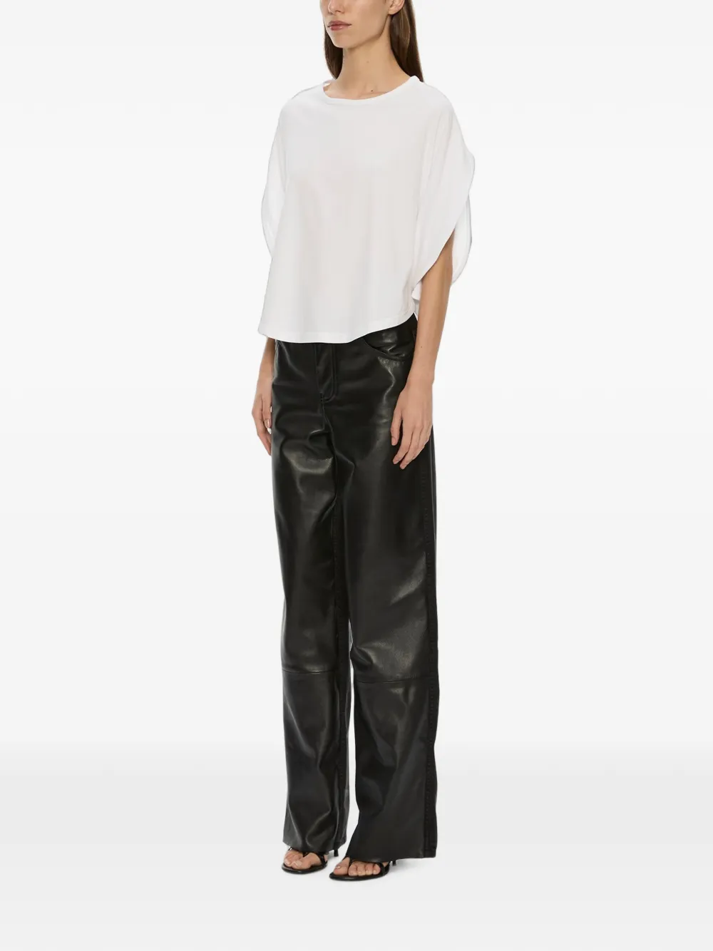 Christopher Esber Troy Deconstruct leather trousers Zwart