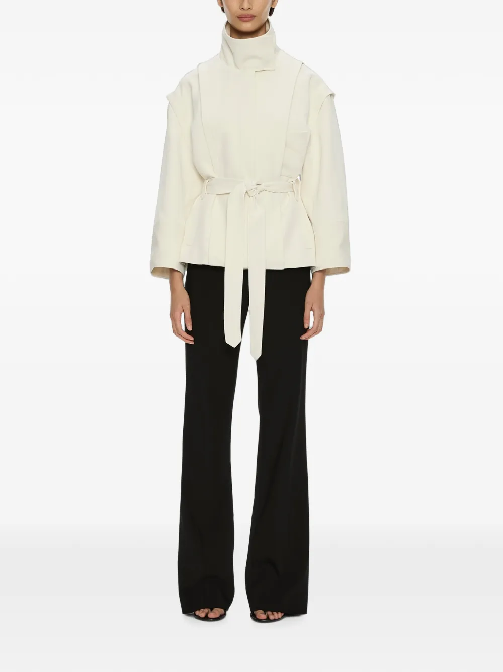 Christopher Esber Virelle Parapet Belt-waist Jacket in White, view 2
