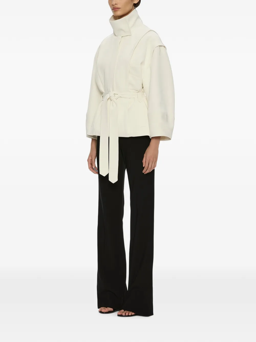 Christopher Esber Virelle Parapet Belt-waist Jacket in White, view 3