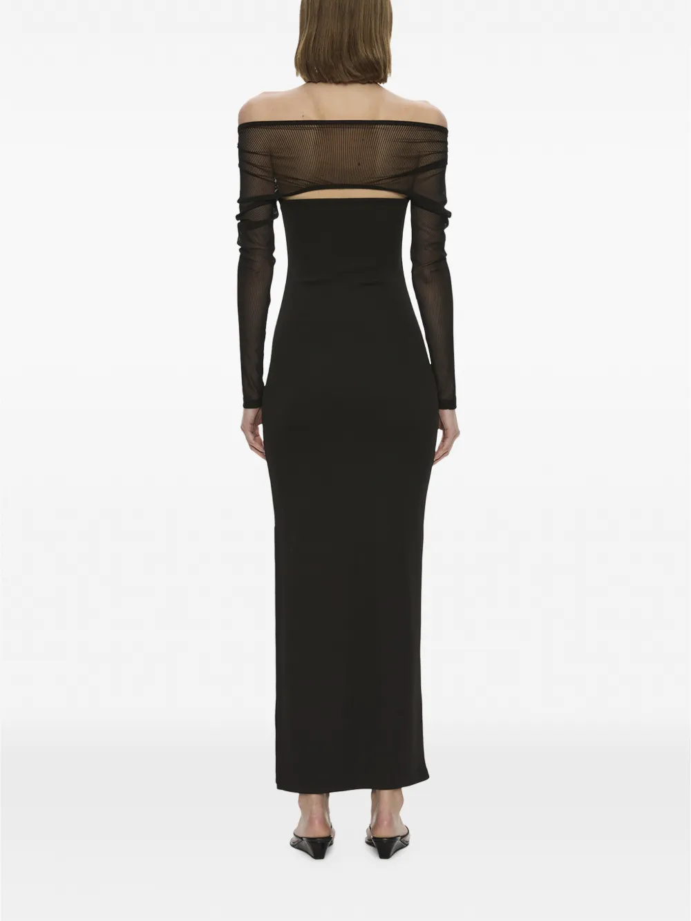 Christopher Esber Orbit geribbelde maxi-dress met ruches Zwart