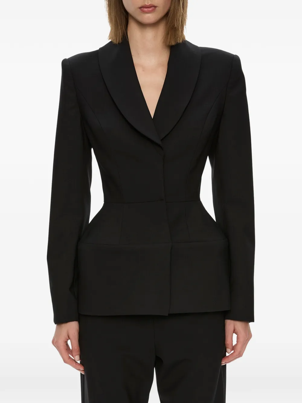 Christopher Esber Blazer Lea con peplum - Nero