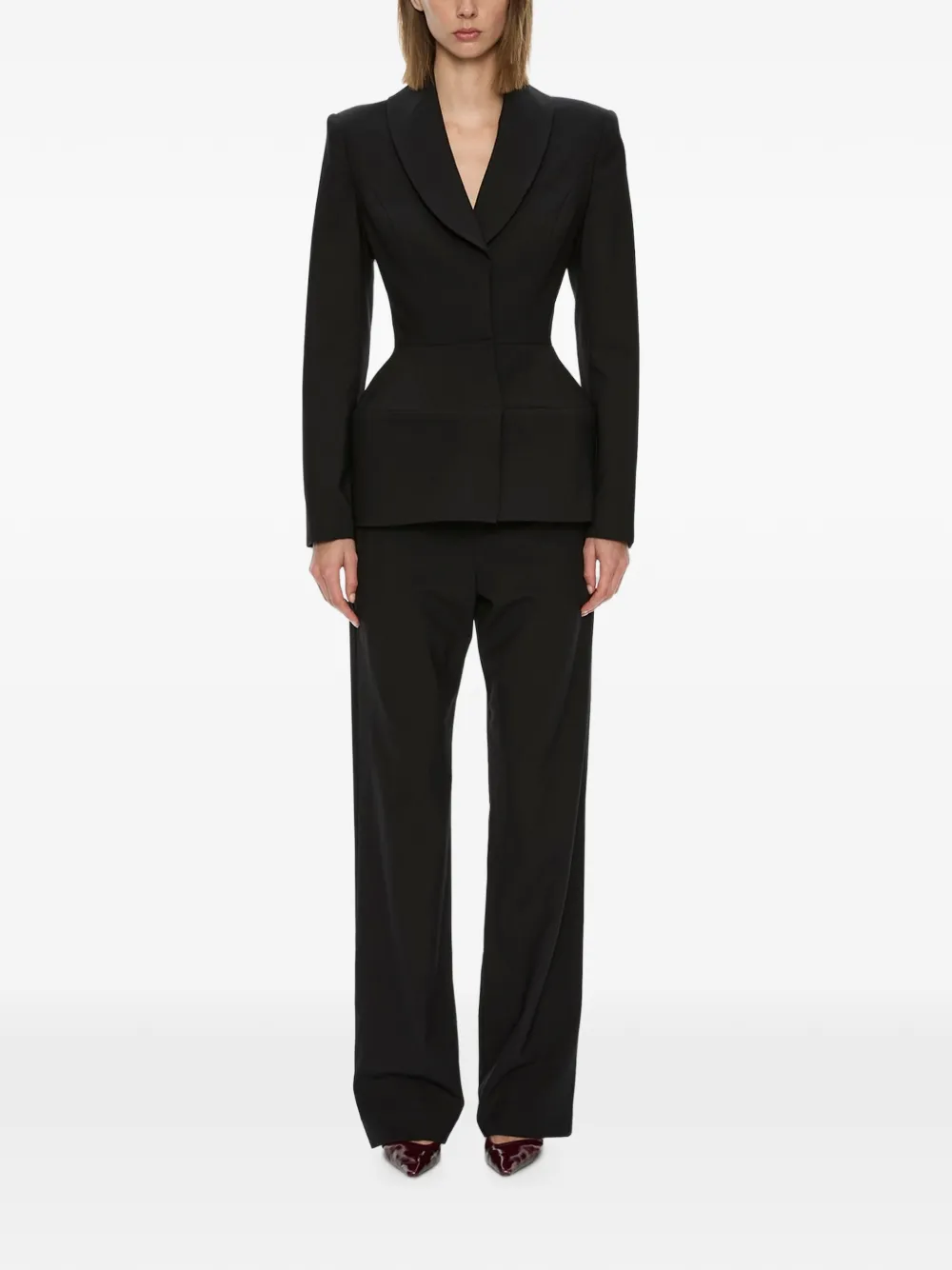 Christopher Esber Lea blazer met peplum-taille Zwart