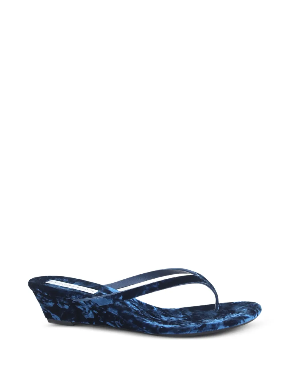 Christopher Esber Scala Velvet Wedge Pumps In Blue