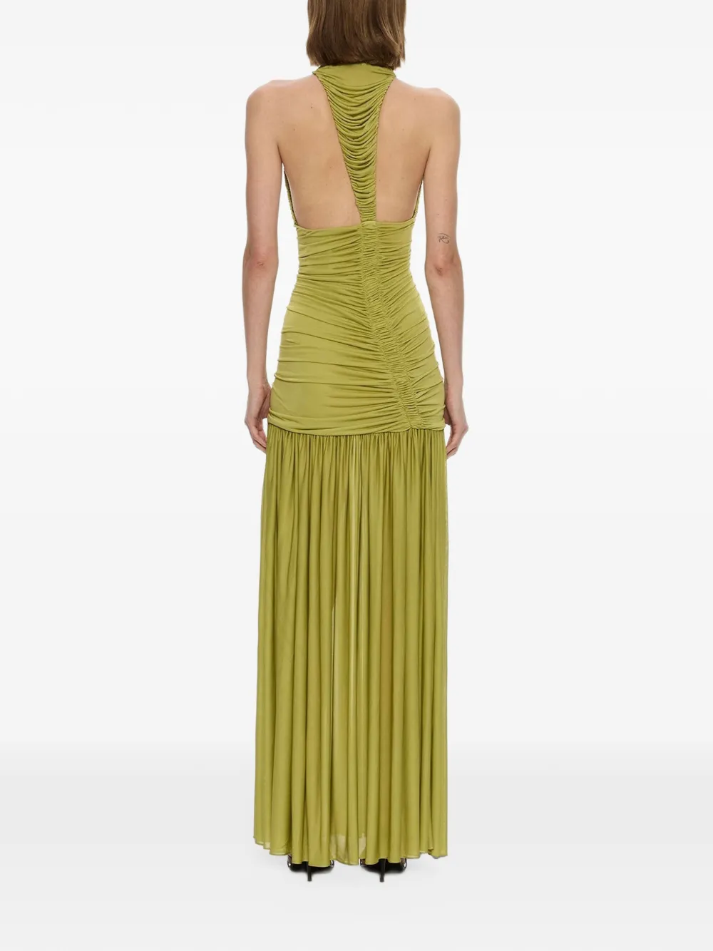 Christopher Esber Orion maxi-jurk met ruches Groen