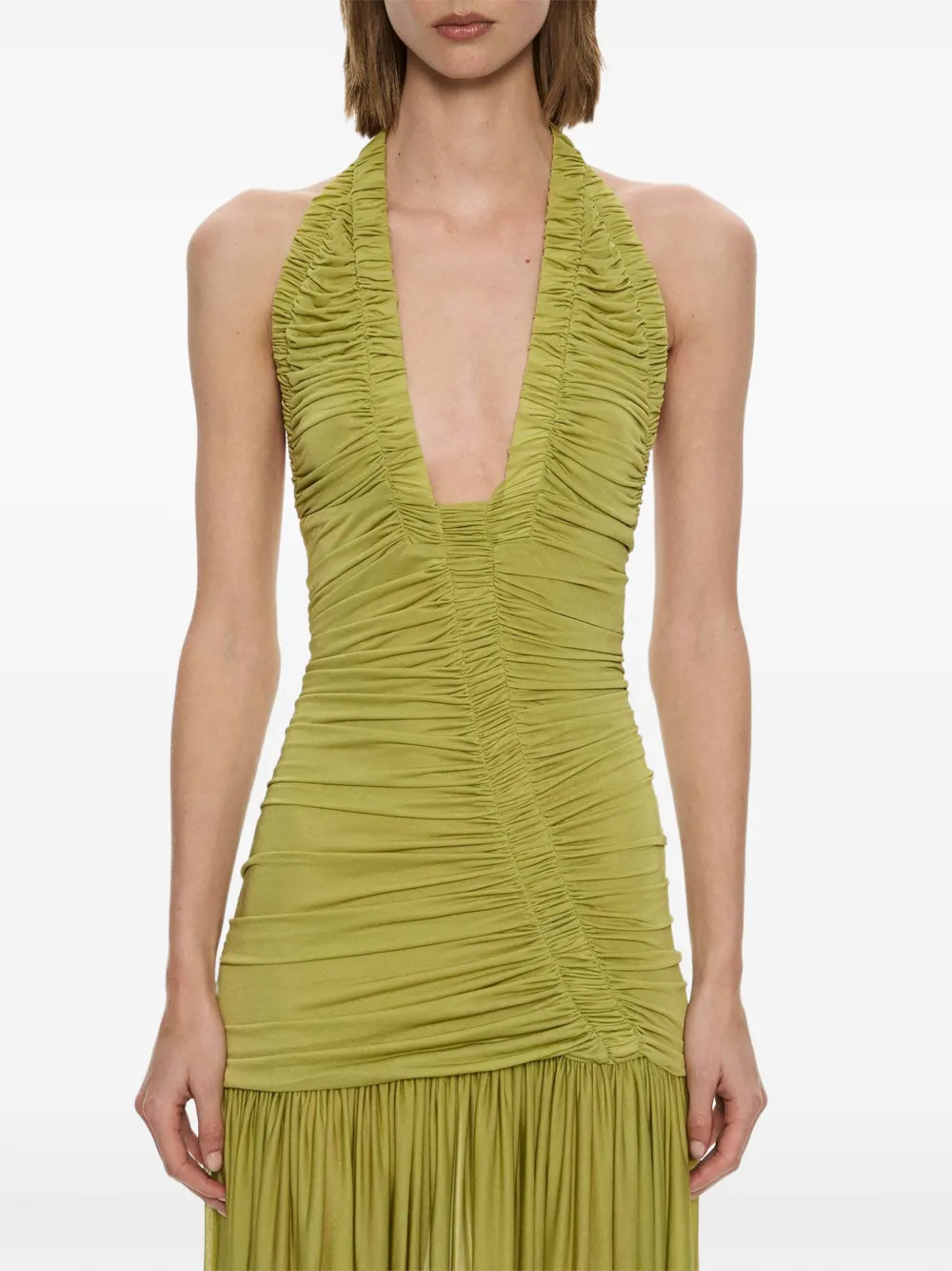 Christopher Esber Orion ruched maxi dress - Green