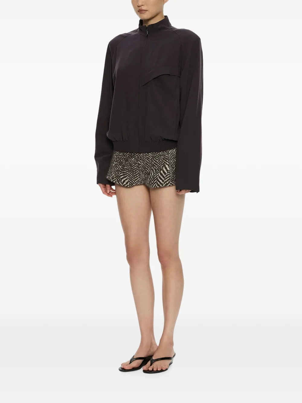 Christopher Esber Mini-shorts met visgraatpatroon en vervormd effect Zwart