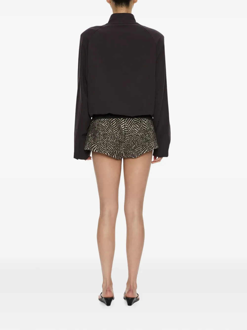 Christopher Esber Mini-shorts met visgraatpatroon en vervormd effect Zwart