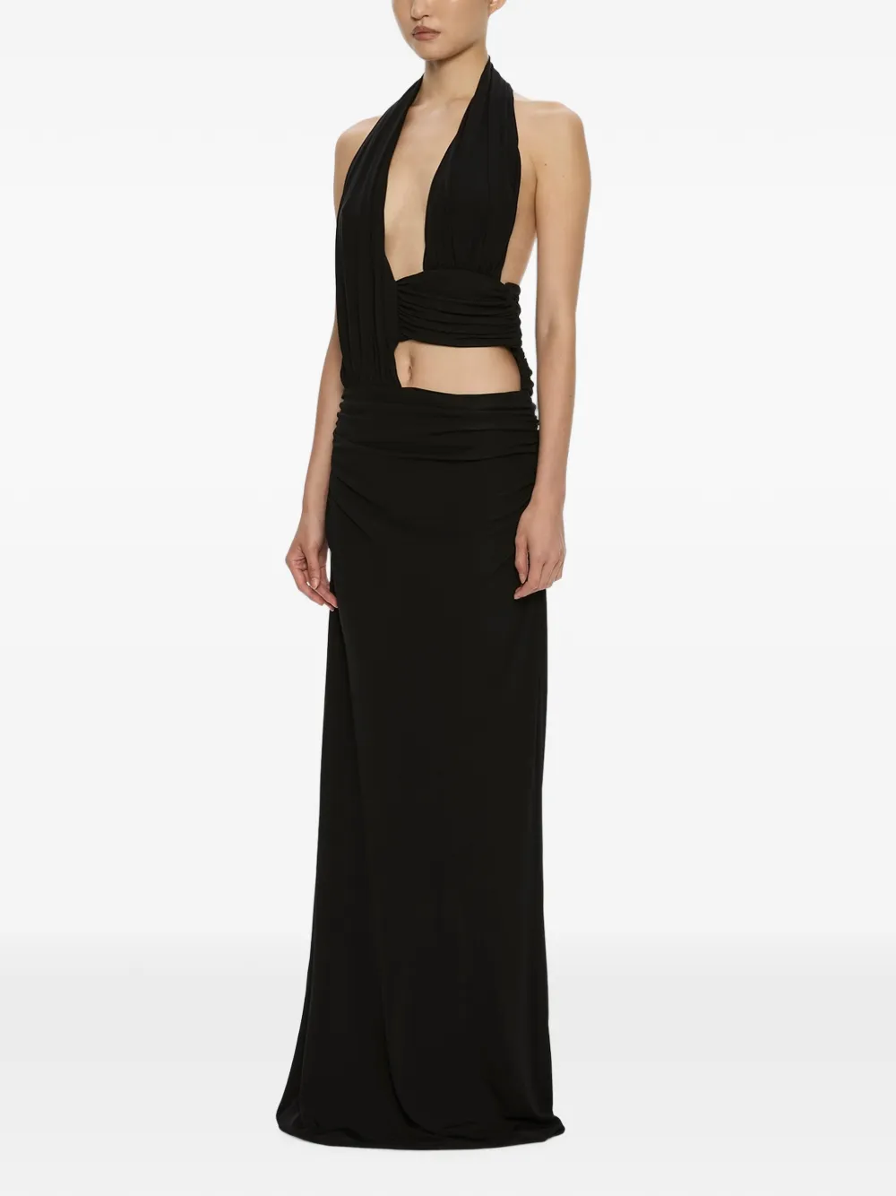 Christopher Esber Gedrapeerde cummerbund maxi-jurk Zwart