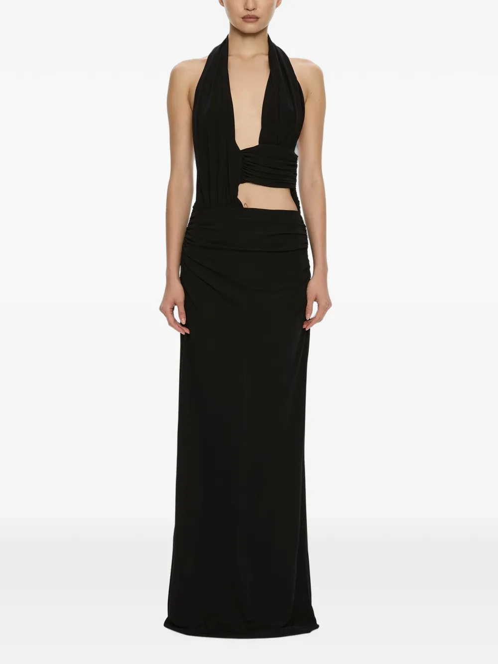 Christopher Esber Gedrapeerde cummerbund maxi-jurk Zwart