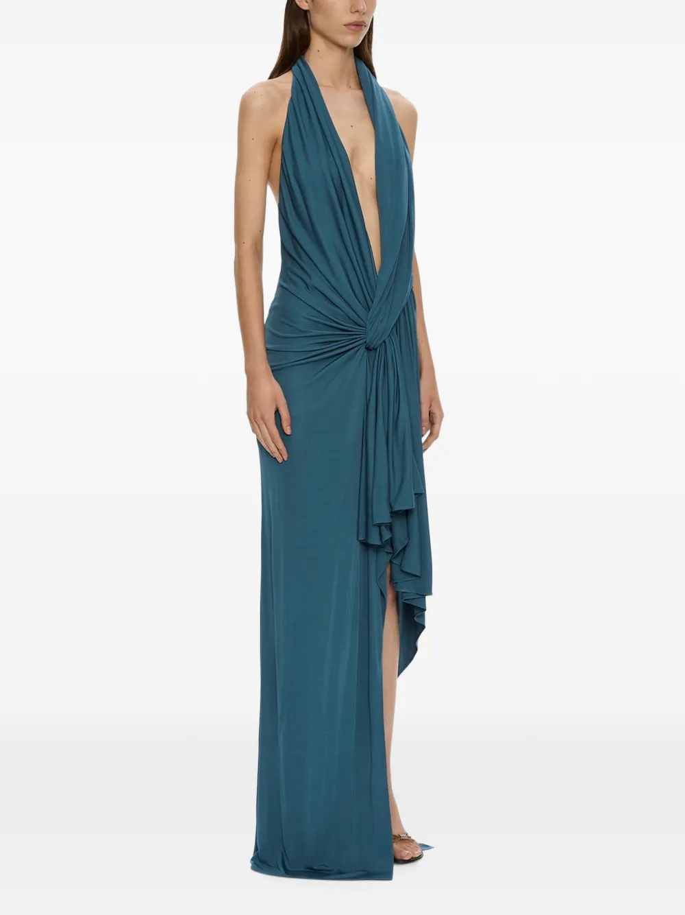 Christopher Esber Spire Cascade maxi-dress Blauw