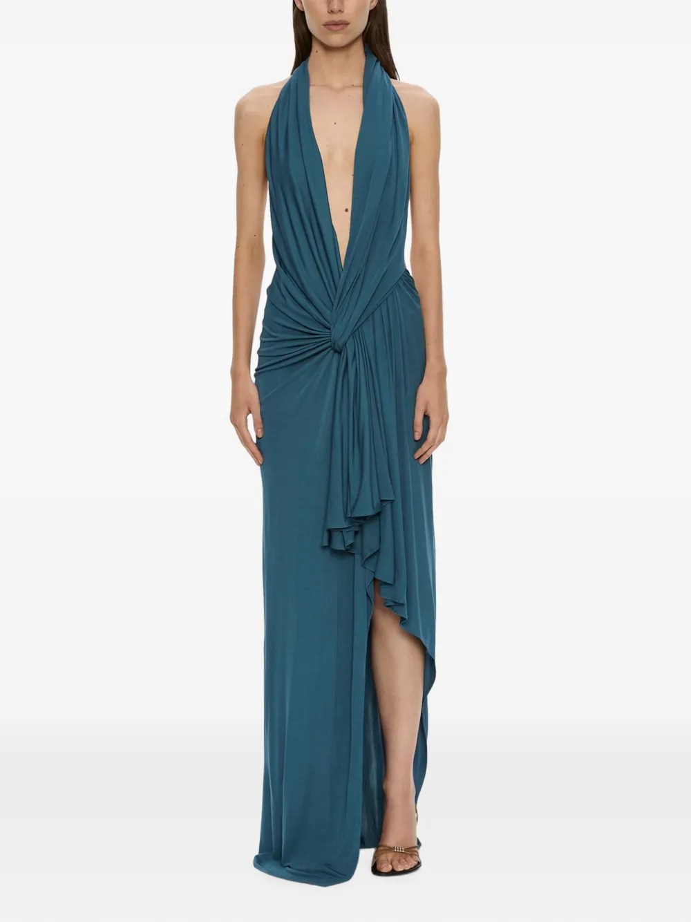 Christopher Esber Spire Cascade maxi-dress Blauw