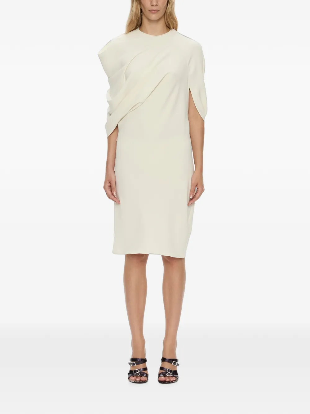 Christopher Esber Virelle Cocoon gedrapeerde midi-jurk Beige