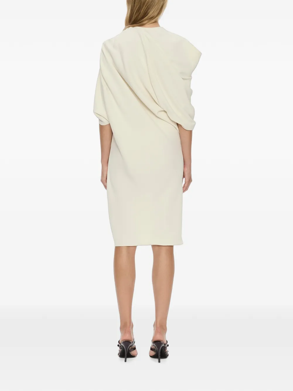 Christopher Esber Virelle Cocoon gedrapeerde midi-jurk Beige