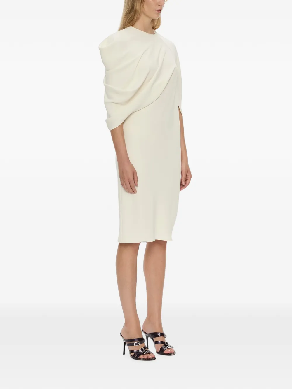Christopher Esber Virelle Cocoon gedrapeerde midi-jurk Beige