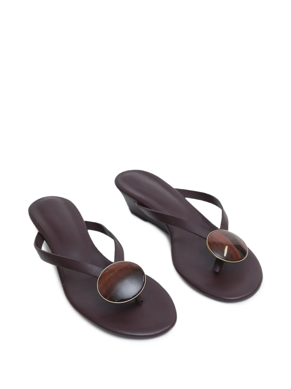 Christopher Esber Aura Quartz Wedge Sandals in Brown, view 3
