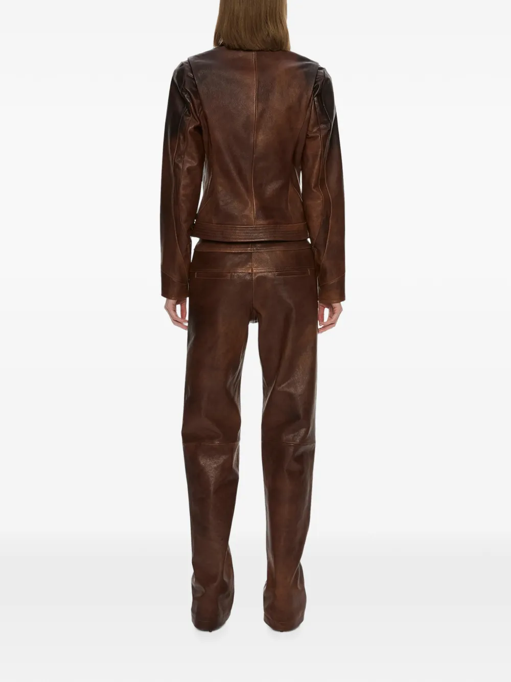 Christopher Esber Alex leather straight trousers Bruin