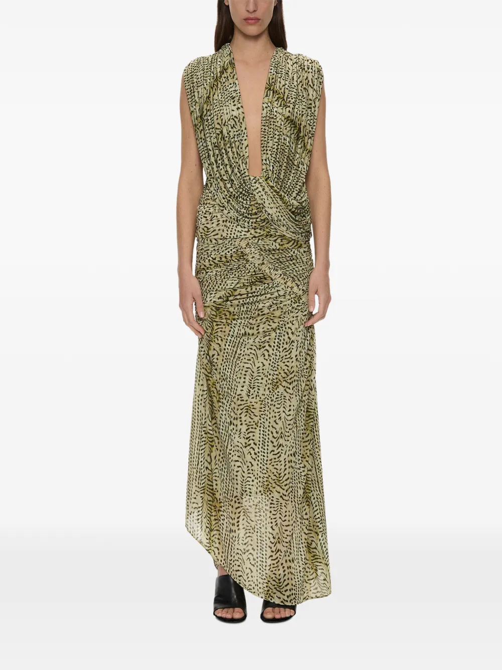 Christopher Esber Orion ruched midi skirt - Green