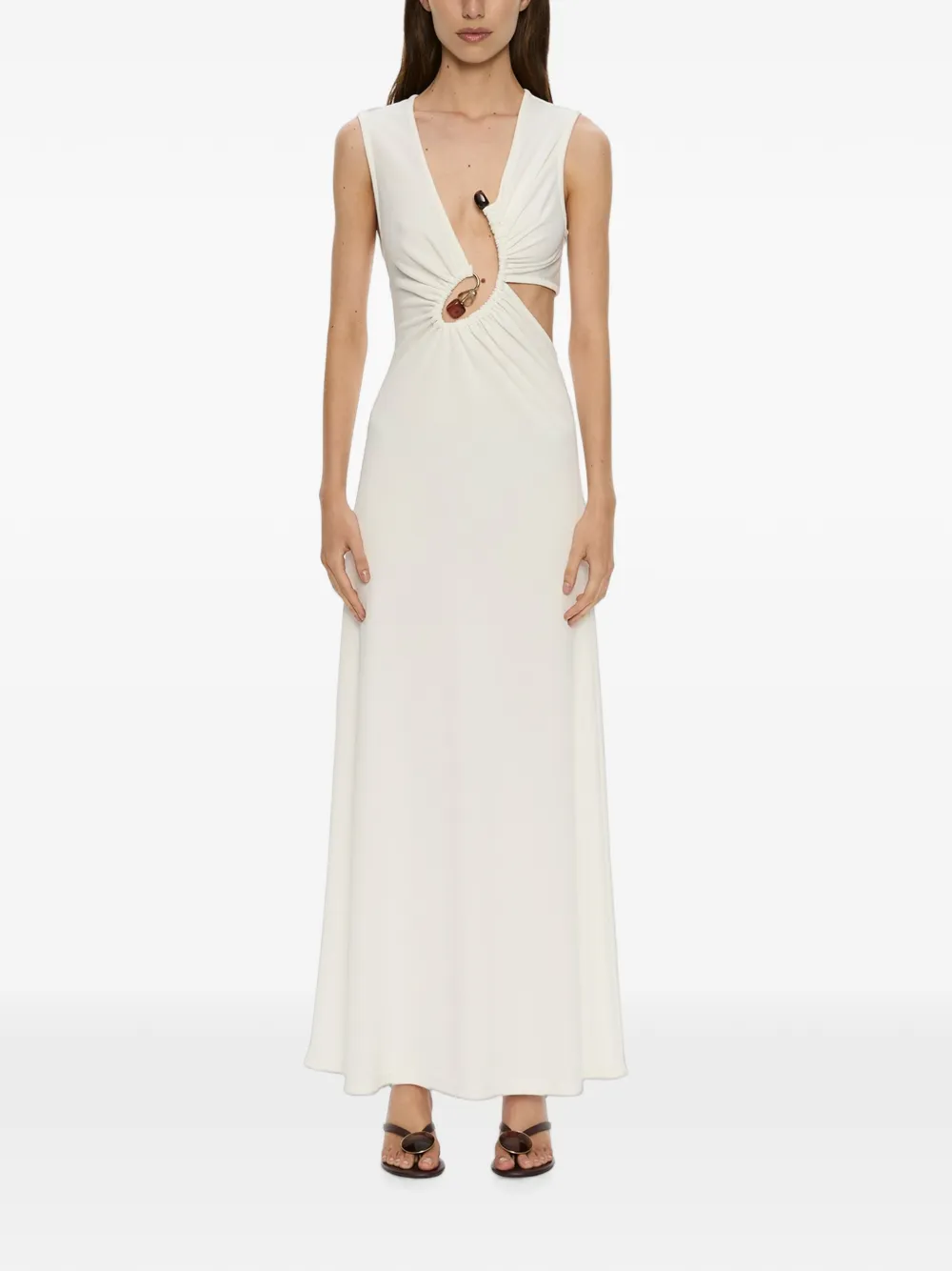 Christopher Esber Spiral Crystal maxi-dress met uitgesneden details Wit