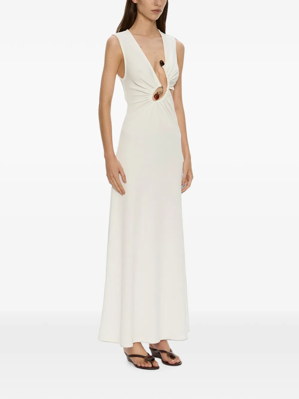 Christopher Esber Spiral Crystal maxi-dress met uitgesneden details Wit