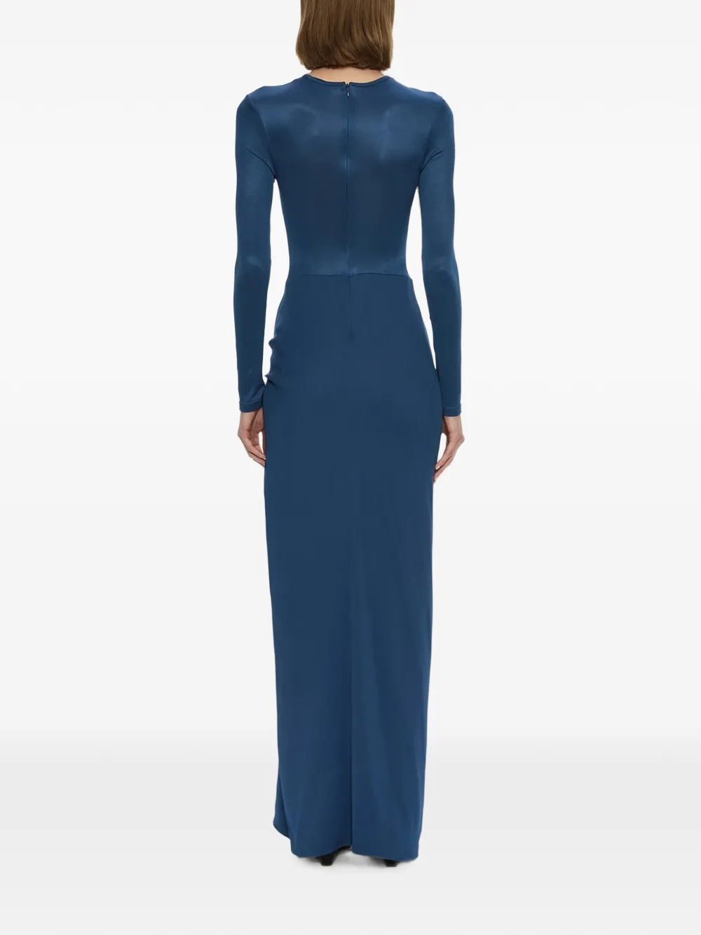 Christopher Esber maxi-dress met open gedraaid detail en ruches Blauw