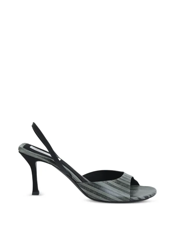 Christopher Esber Lila Stripe-print Slingback Pumps in Grey