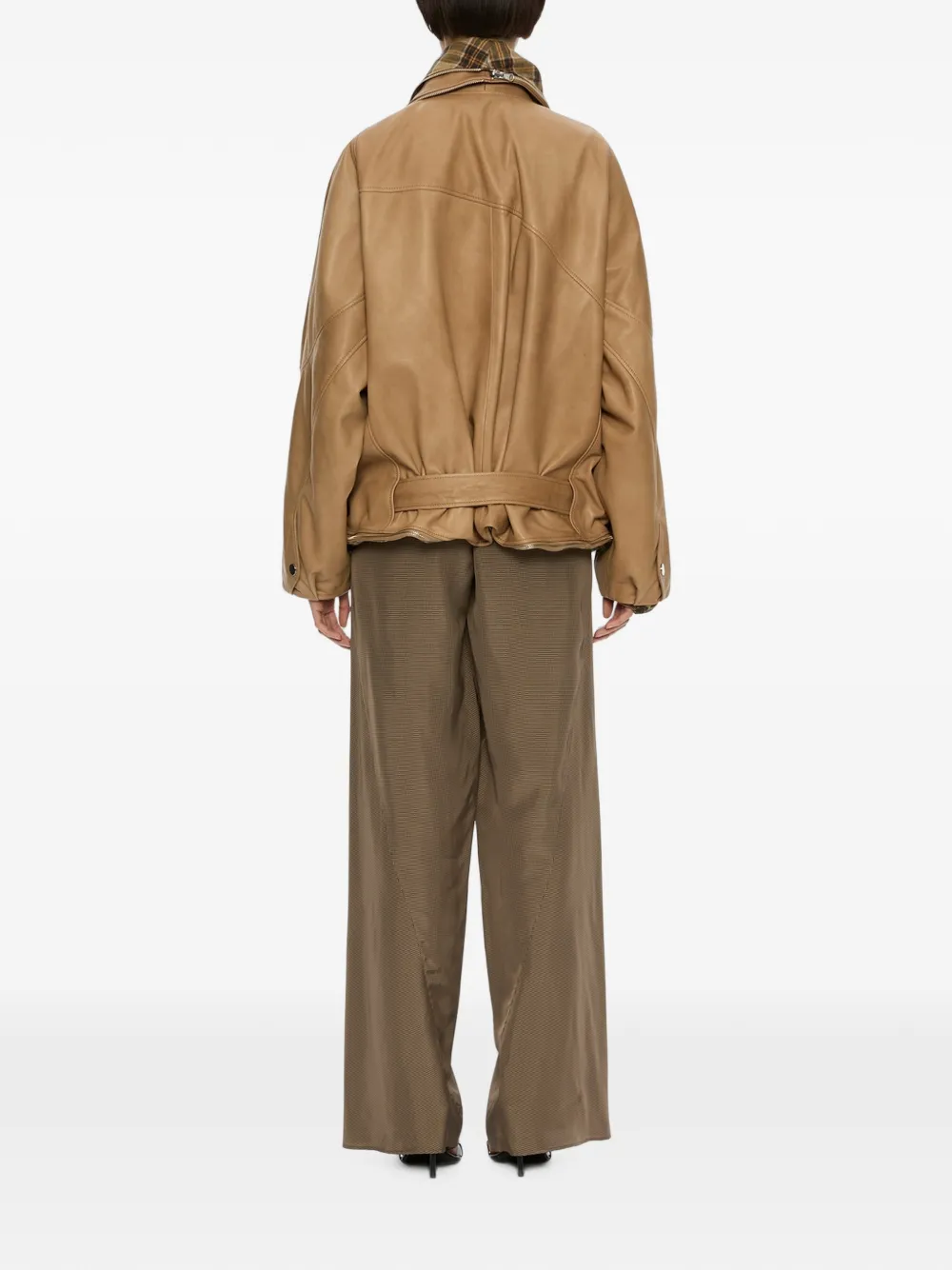 Christopher Esber Mercer leren jack Beige