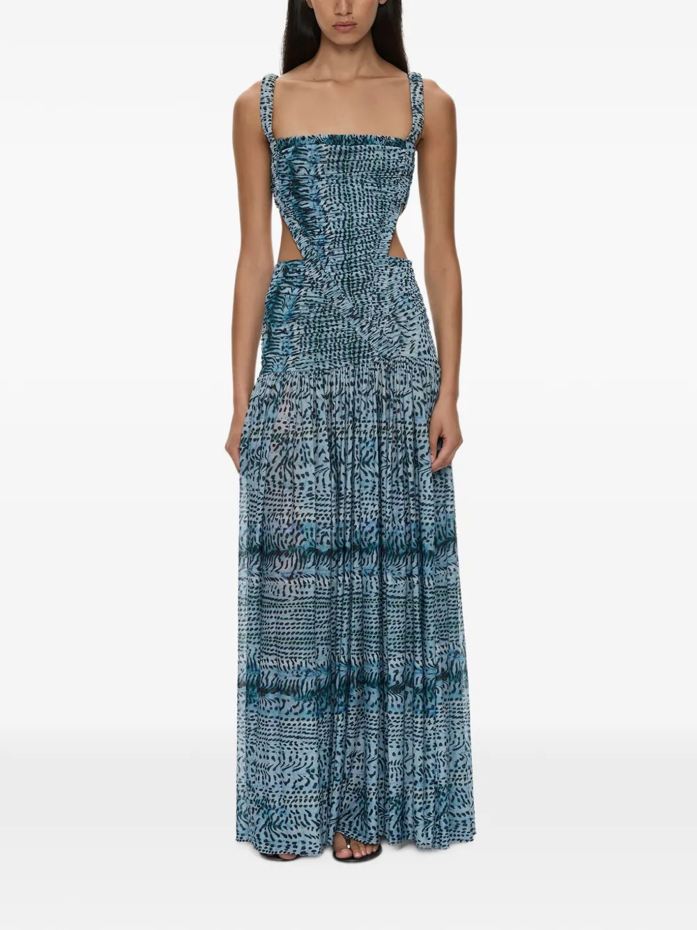 Christopher Esber Orion cut-out ruched maxi dress - Bleu Christopher Esber Orion cut-out ruched maxi dress - Bleu