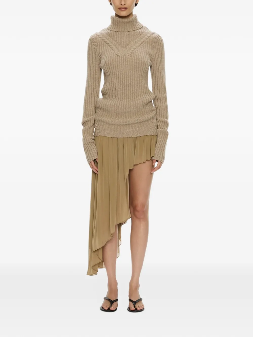 Christopher Esber Caia kabelgebreide trui Beige