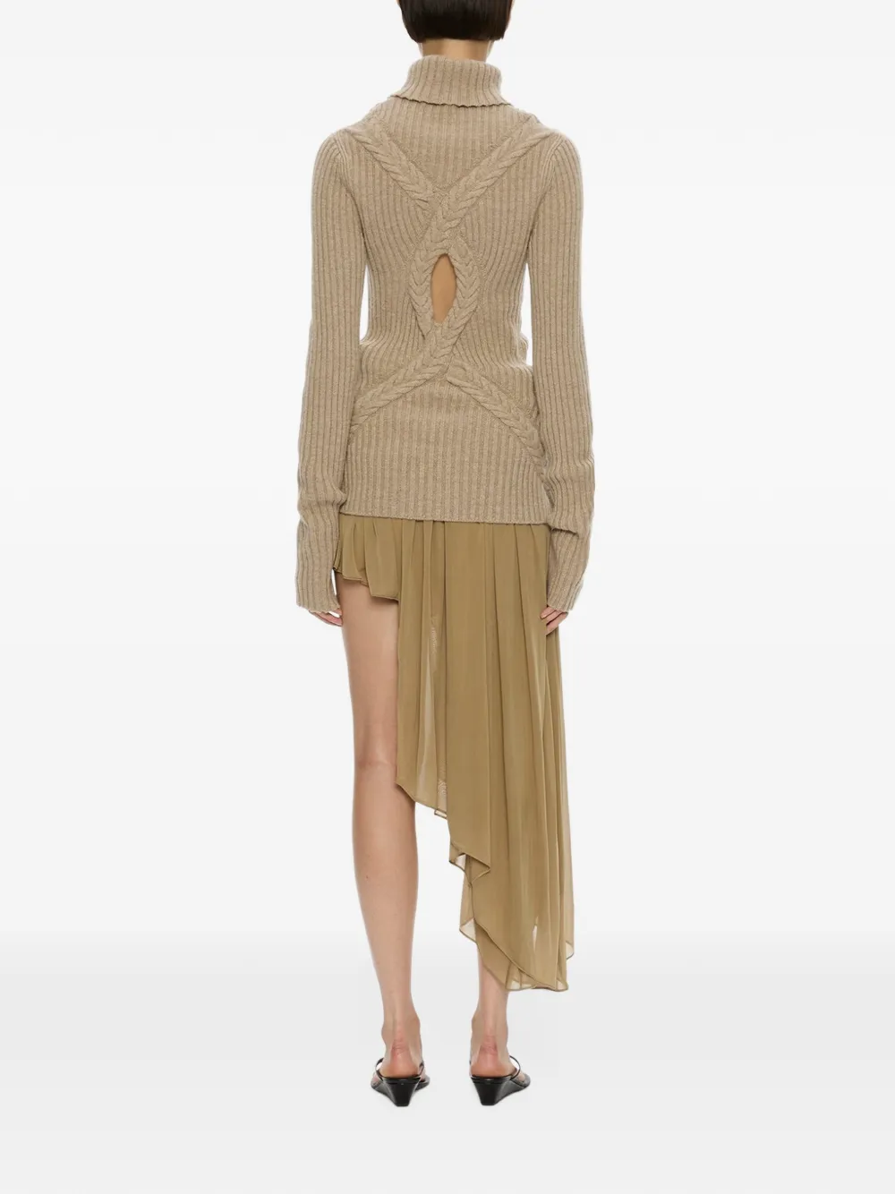 Christopher Esber Caia kabelgebreide trui Beige