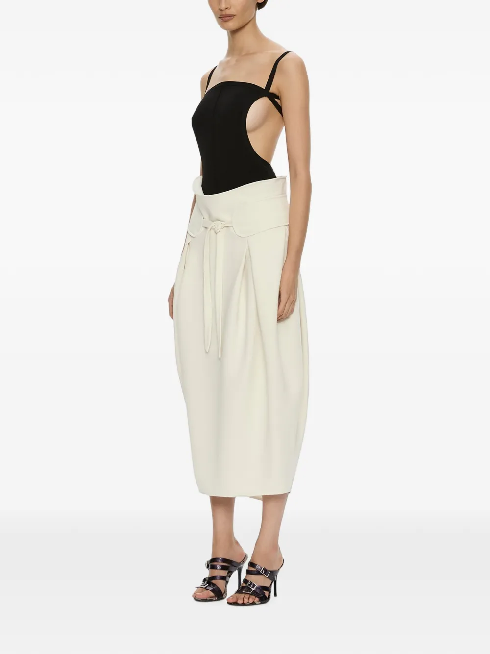 Christopher Esber Virelle Cocoon midi-rok Beige