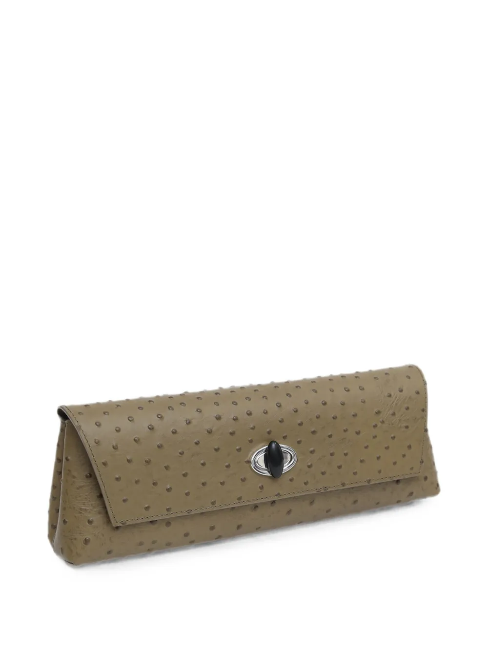 Christopher Esber Buki clutch met struisvogel-effect Bruin
