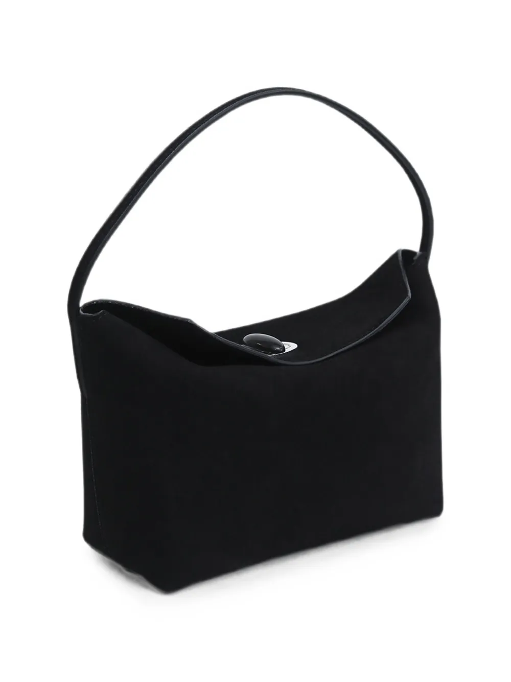 Christopher Esber Mini Turnlock Suede Tote Bag in Black, view 2