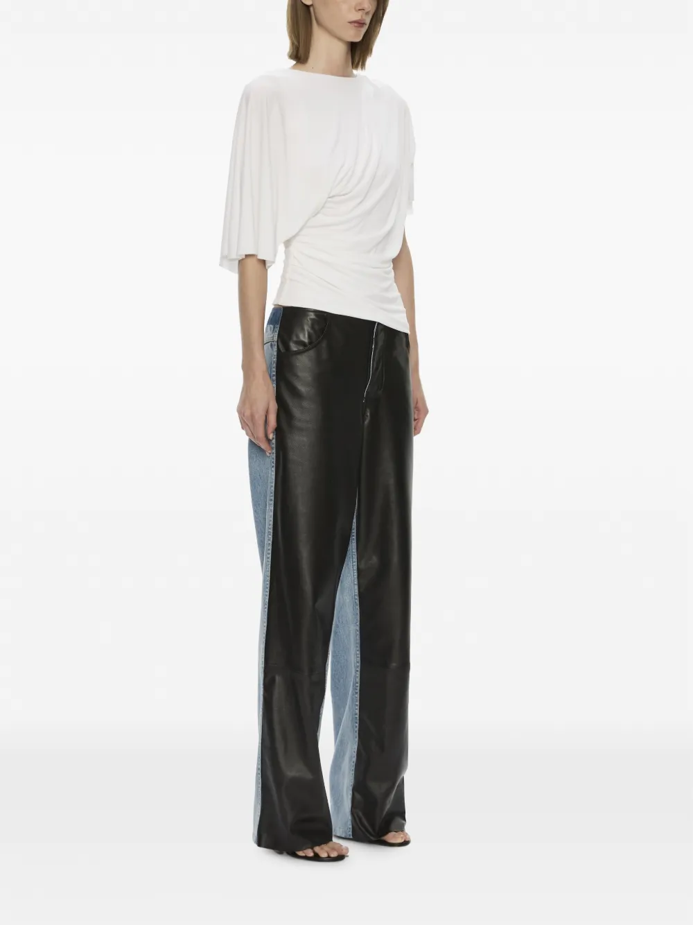 Christopher Esber Troy Deconstruct leather jeans Zwart