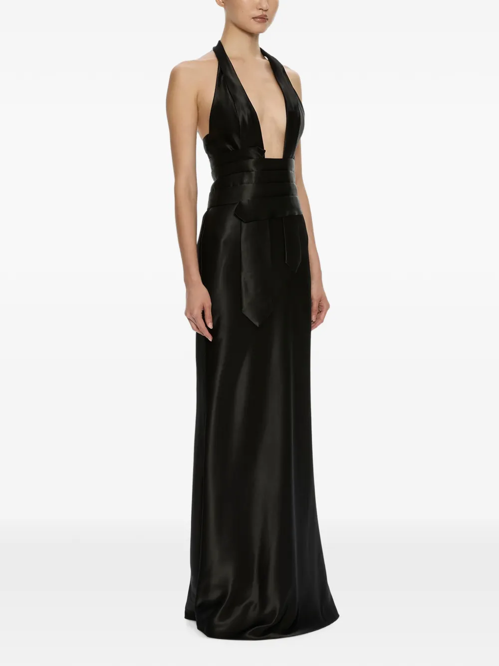 Christopher Esber Reyer maxi-dress met striksluiting Zwart