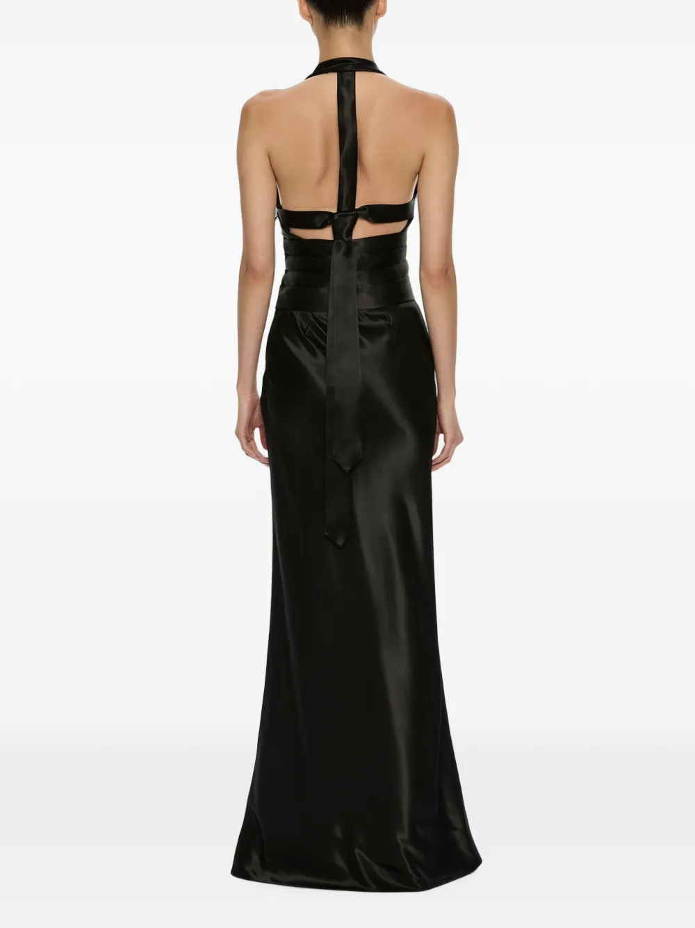 Christopher Esber Reyer maxi-dress met striksluiting Zwart