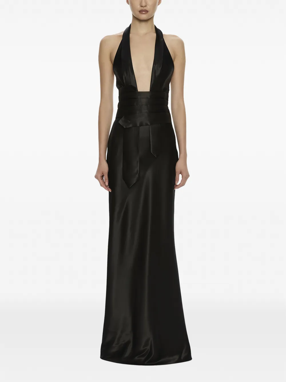 Christopher Esber Reyer maxi-dress met striksluiting Zwart
