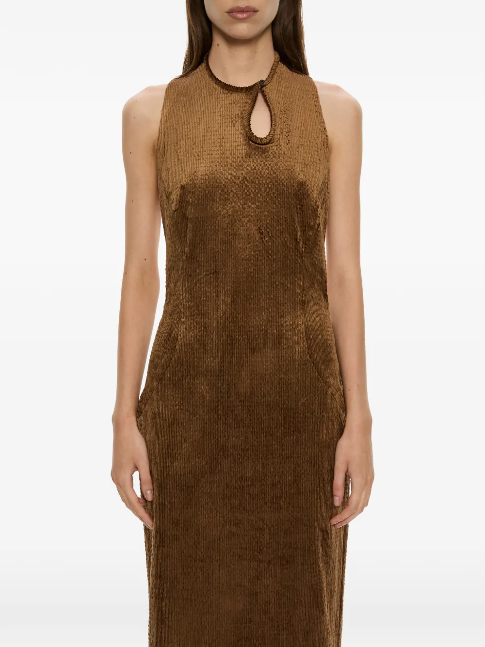 Christopher Esber Abito lungo Delvine con cut-out - Marrone