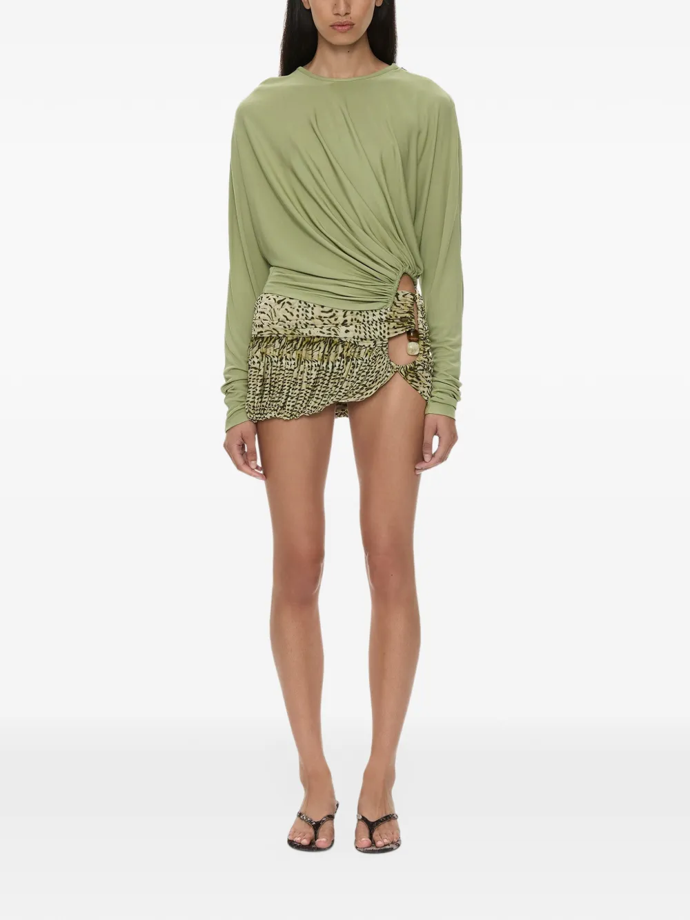 Christopher Esber T-shirt met uitgesneden details Groen