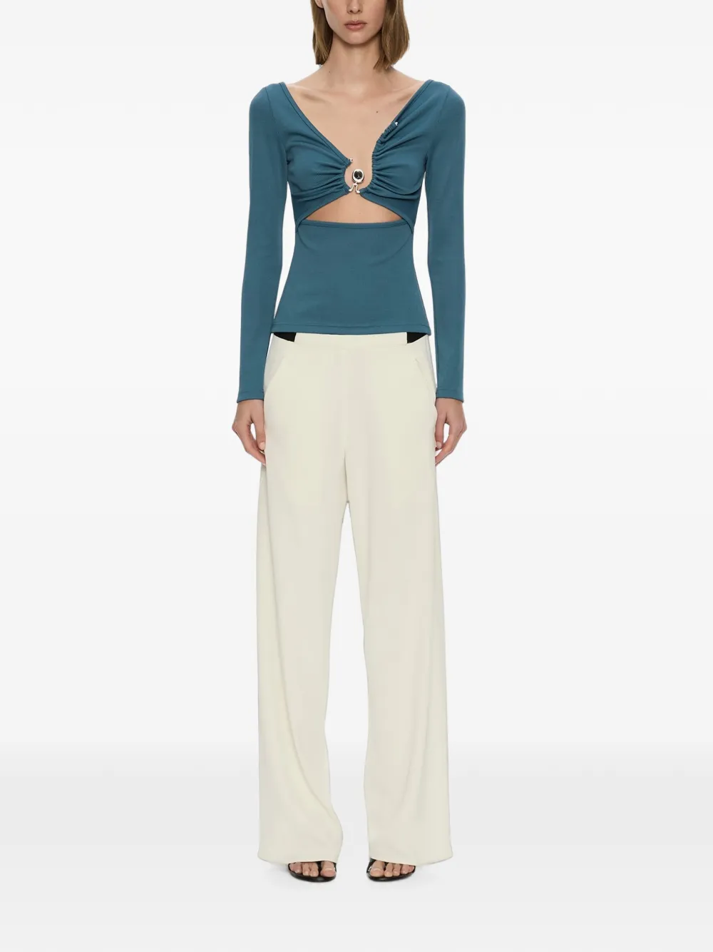 Christopher Esber Pantaloni in crêpe - Blu